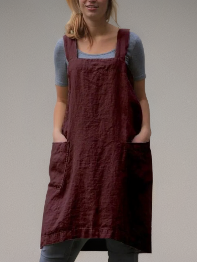 Women's Heathered Cross-Back Bib Apron