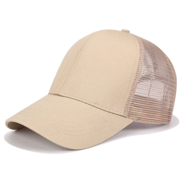 Women's High Ponytail Baseball Cap - Adjustable Sun Hat