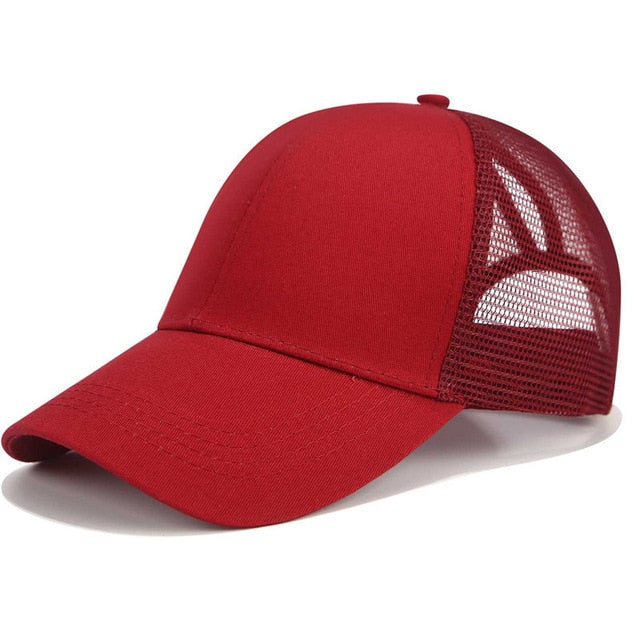Women's High Ponytail Baseball Cap - Adjustable Sun Hat