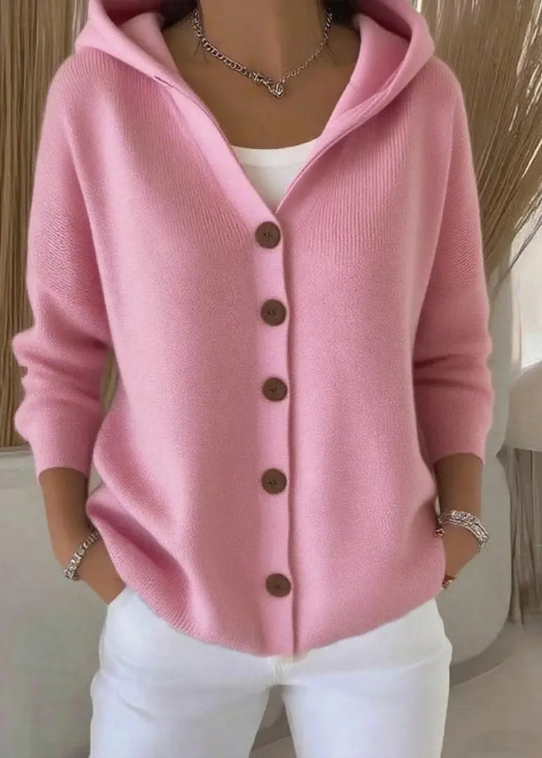Women's Hooded Button-Front Cardigan