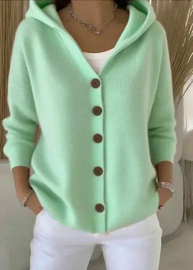 Women's Hooded Button-Front Cardigan