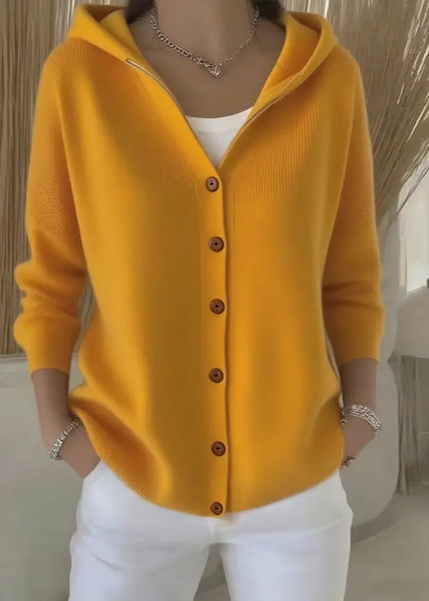 Women's Hooded Button-Front Cardigan