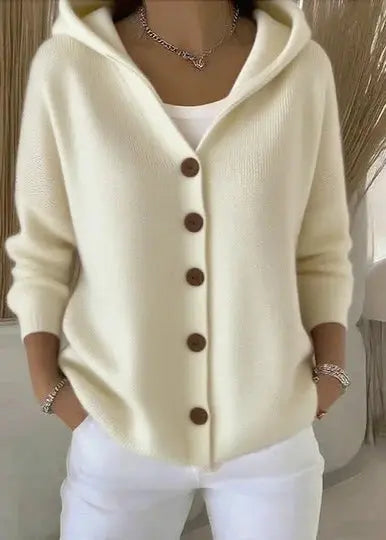 Women's Hooded Button-Front Cardigan
