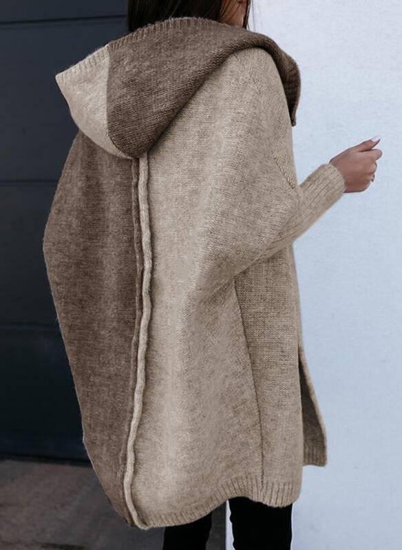 Women's Hooded Colorblock Cardigan