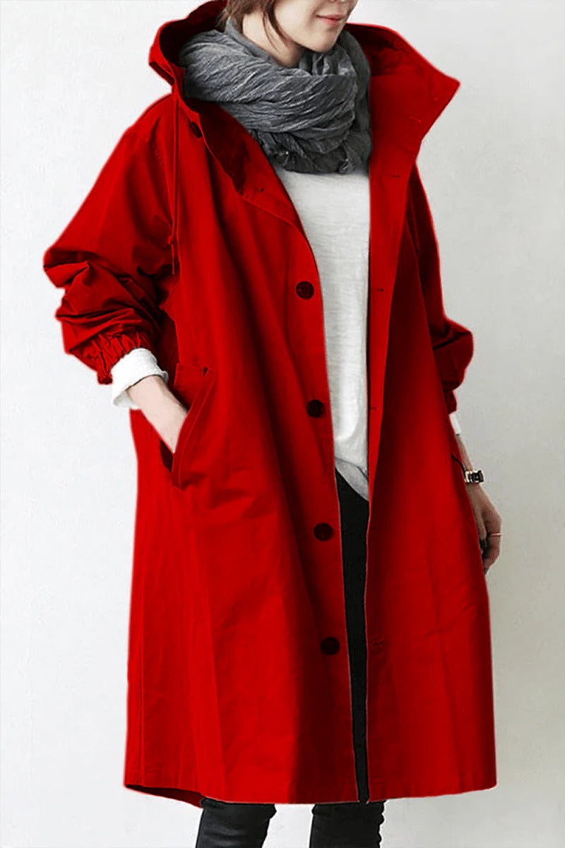 Women's Hooded Waterproof Trench Coat