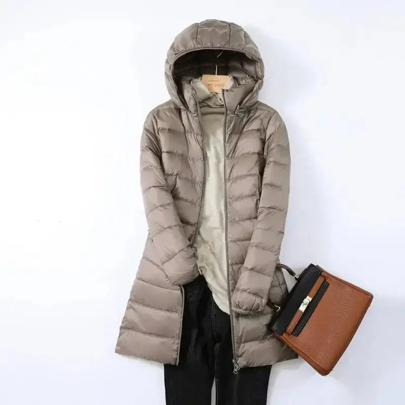 Women's Insulated Long-Sleeve Hooded Puffer Jacket