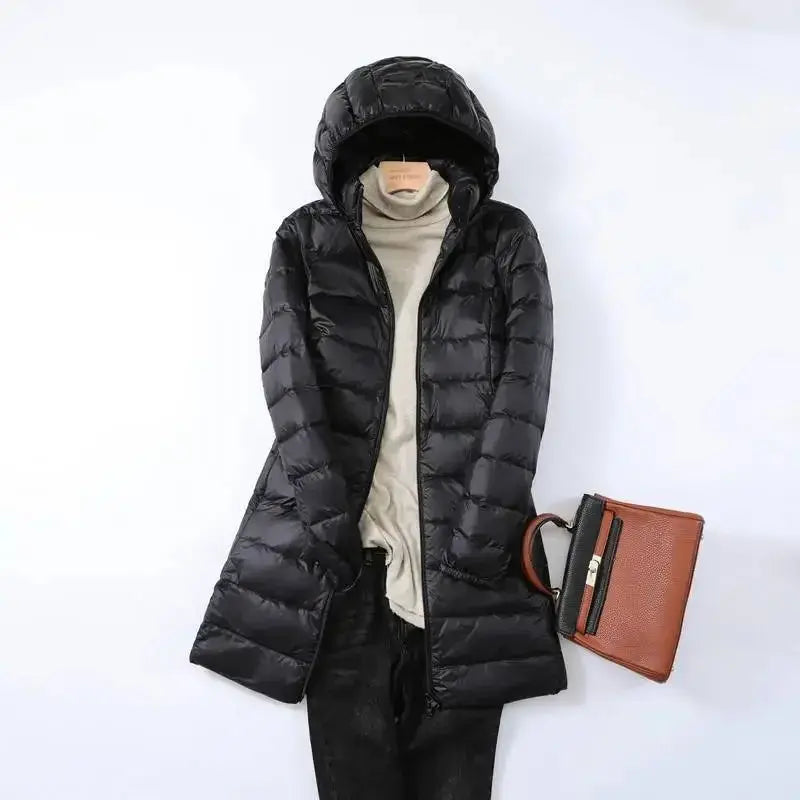 Women's Insulated Long-Sleeve Hooded Puffer Jacket