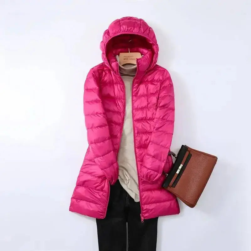 Women's Insulated Long-Sleeve Hooded Puffer Jacket