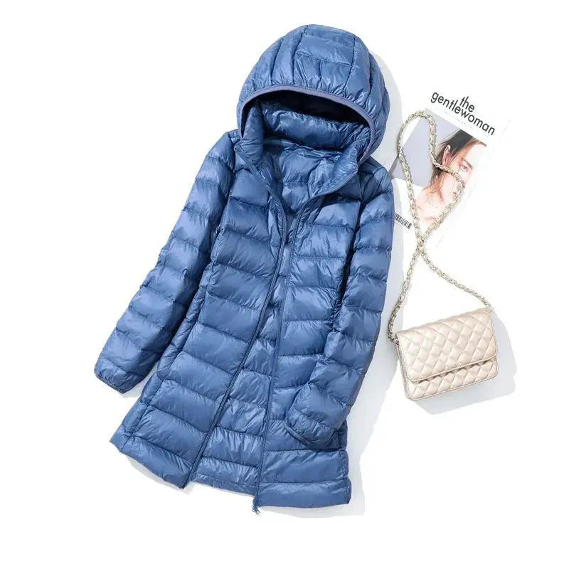 Women's Insulated Long-Sleeve Hooded Puffer Jacket