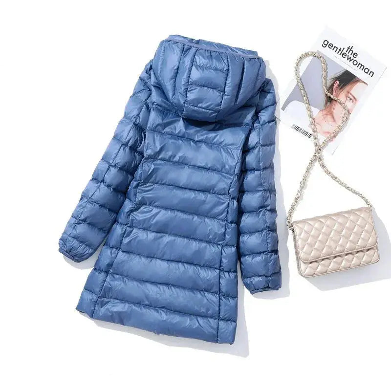 Women's Insulated Long-Sleeve Hooded Puffer Jacket