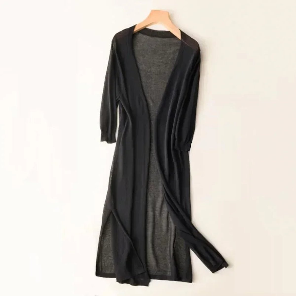 Women's Lightweight Open-Front Long Cardigan