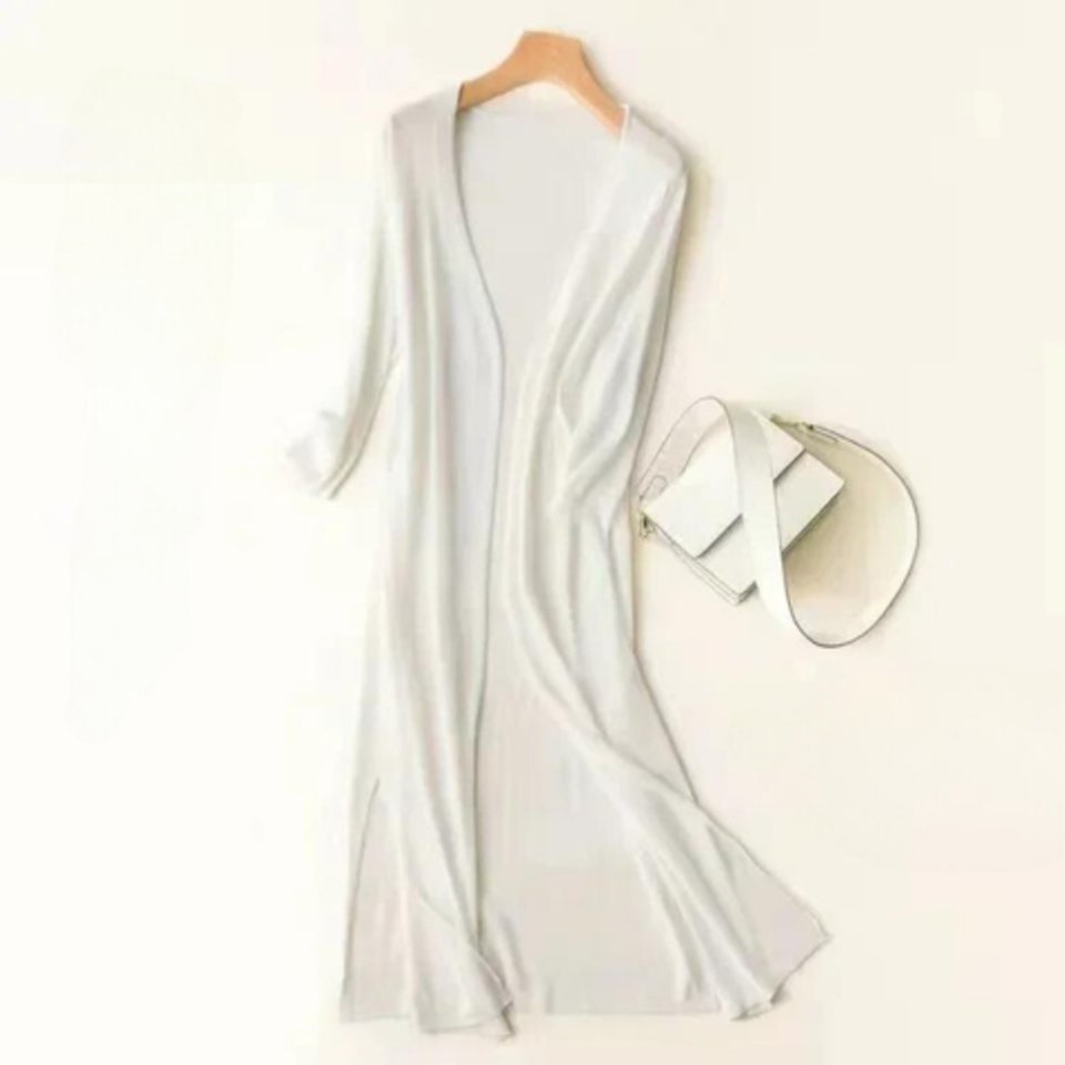 Women's Lightweight Open-Front Long Cardigan