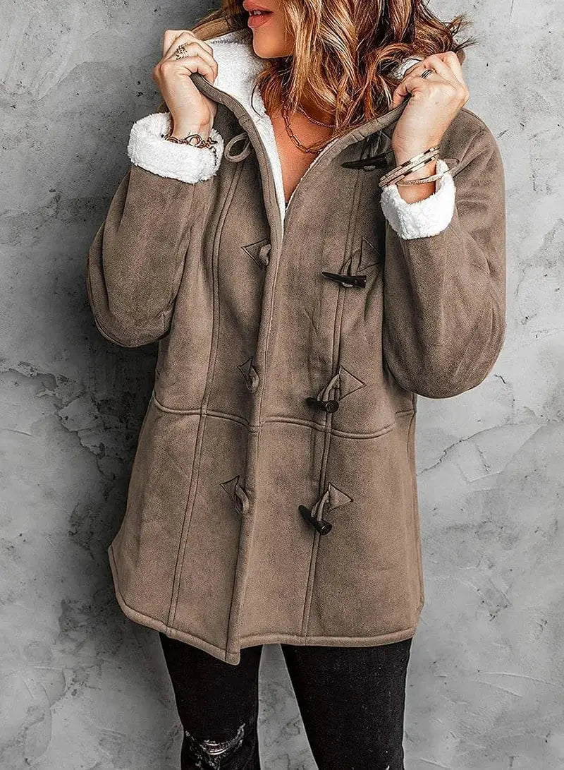 Women's Lined Hooded Coat with Tailored Silhouette