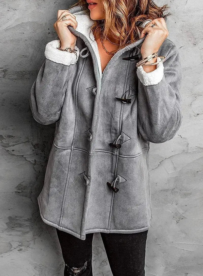 Women's Lined Hooded Coat with Tailored Silhouette