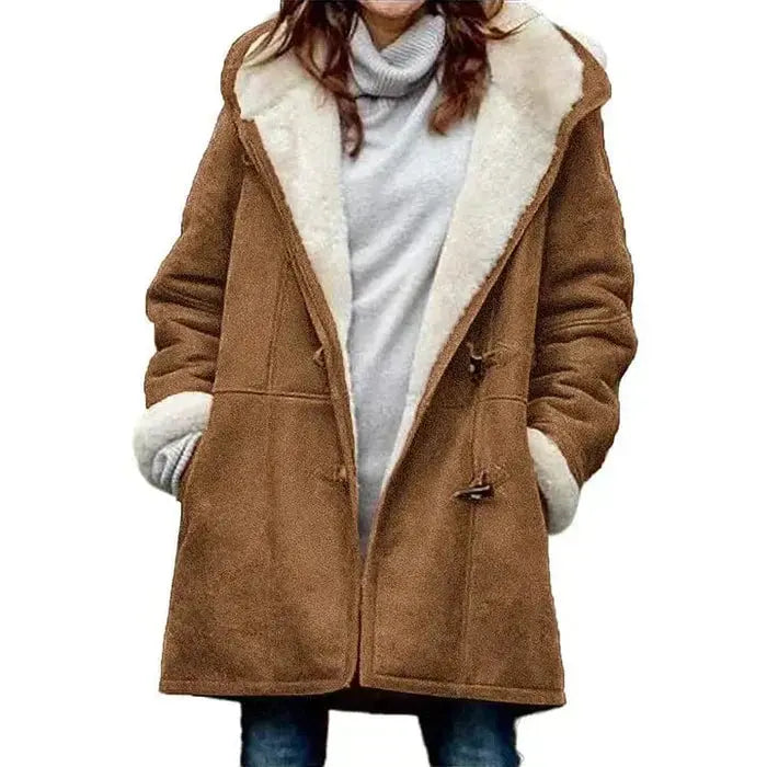 Women's Lined Hooded Coat with Tailored Silhouette