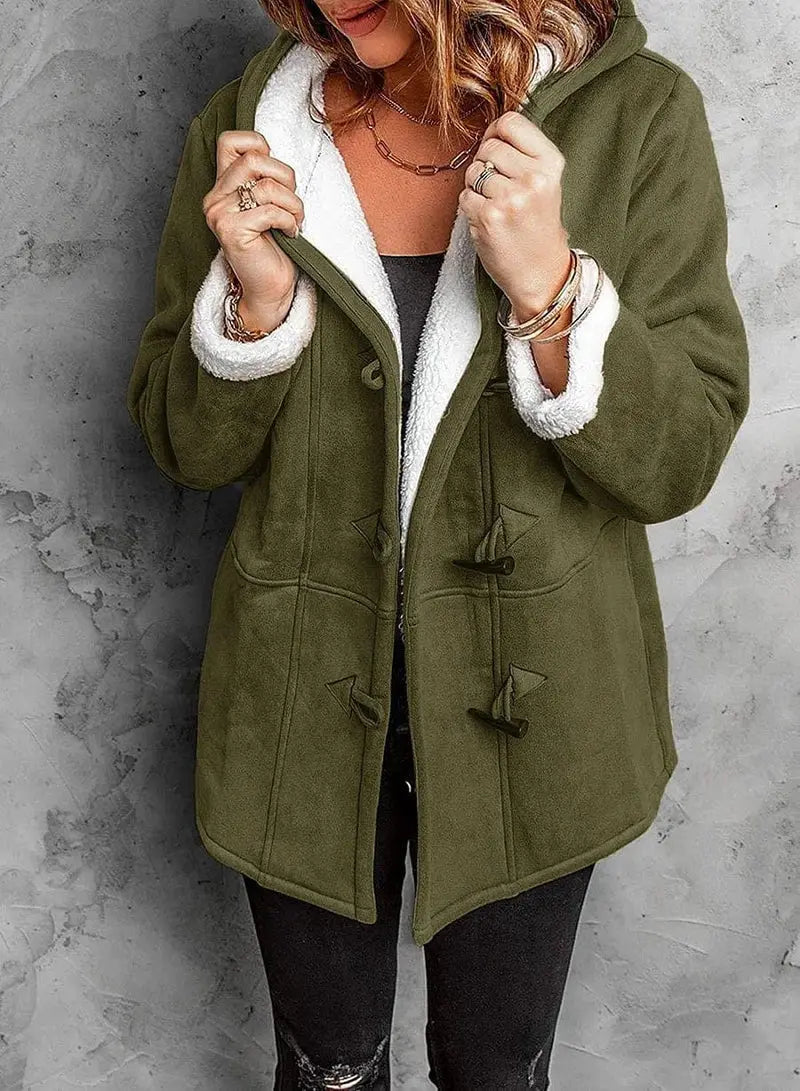 Women's Lined Hooded Coat with Tailored Silhouette