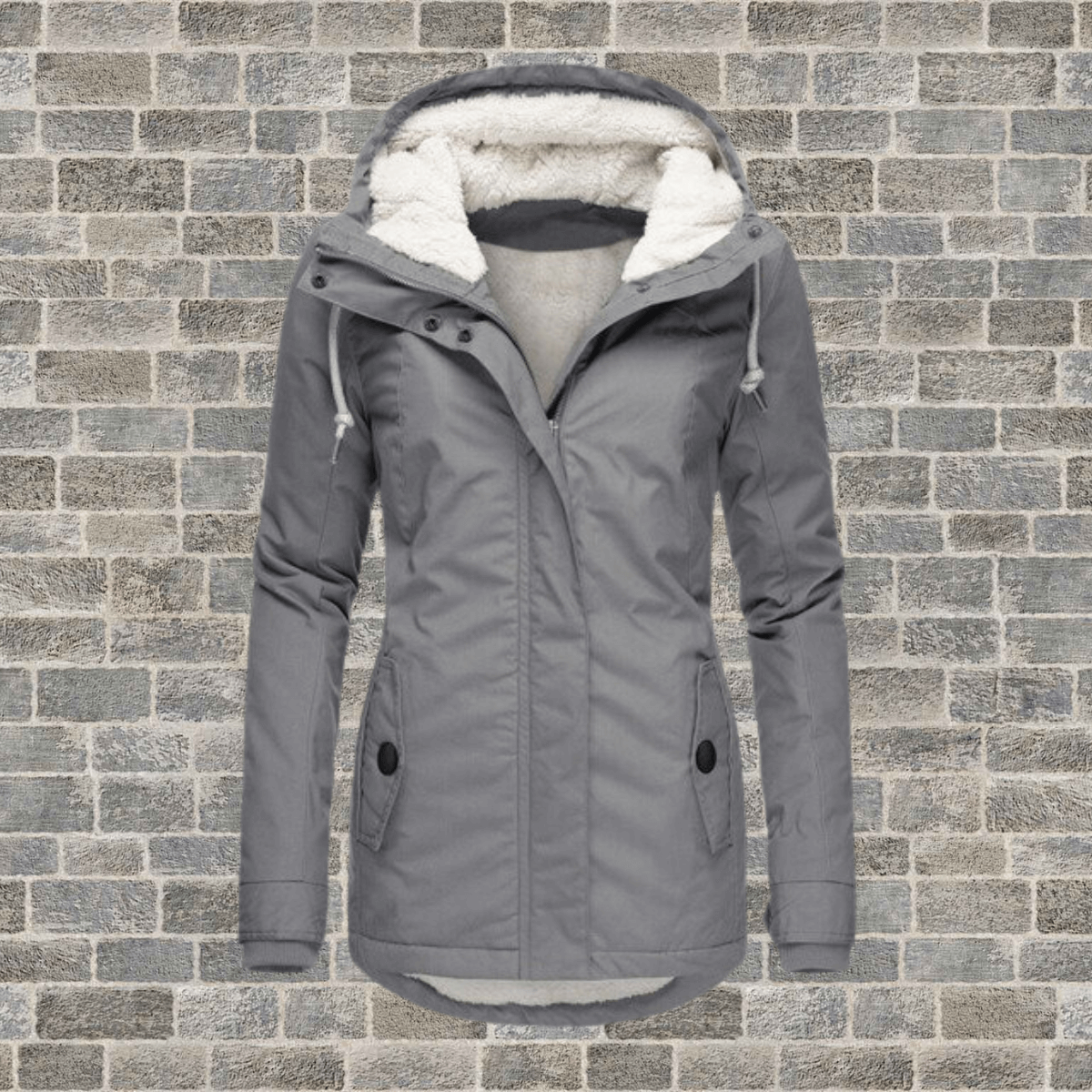 Women's Lined Winter Jacket – Warm with Pleat Details