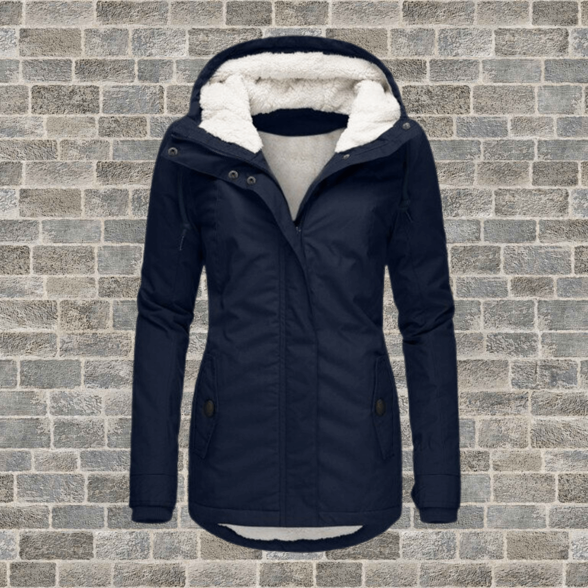 Women's Lined Winter Jacket – Warm with Pleat Details