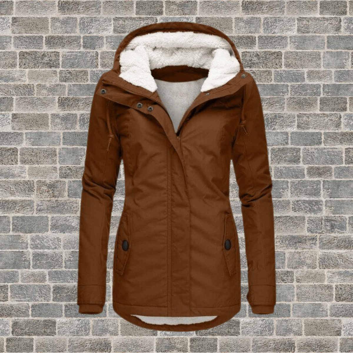 Women's Lined Winter Jacket – Warm with Pleat Details
