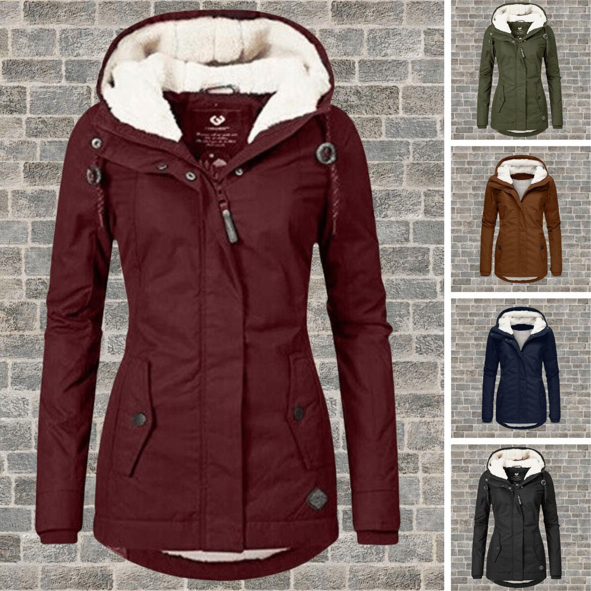 Women's Lined Winter Jacket – Warm with Pleat Details