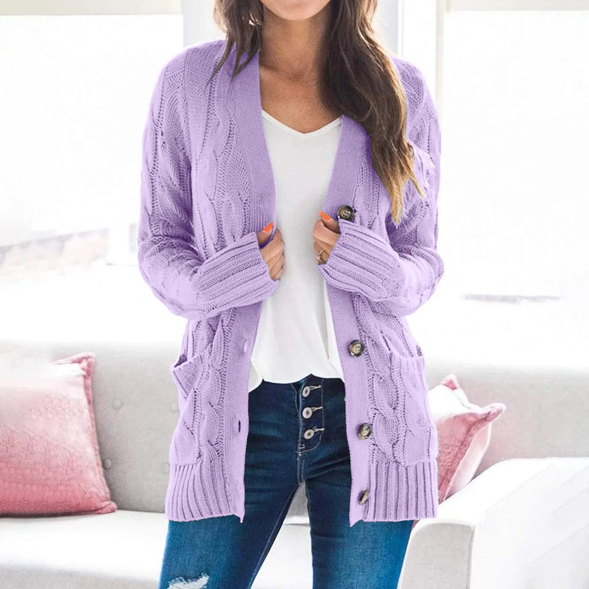 Women's Long Cardigan - Ideal for Spring