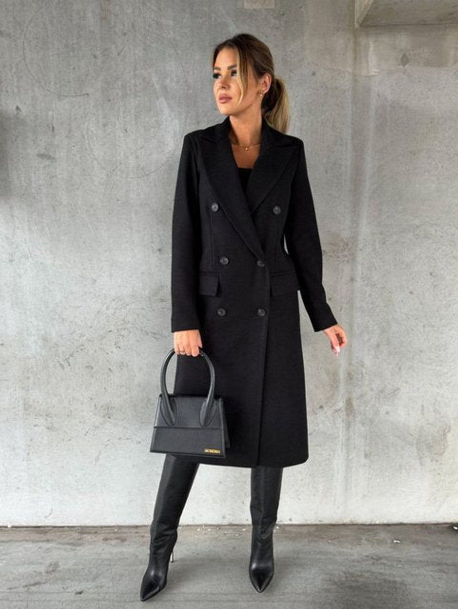 Women's Long Double-Breasted Overcoat