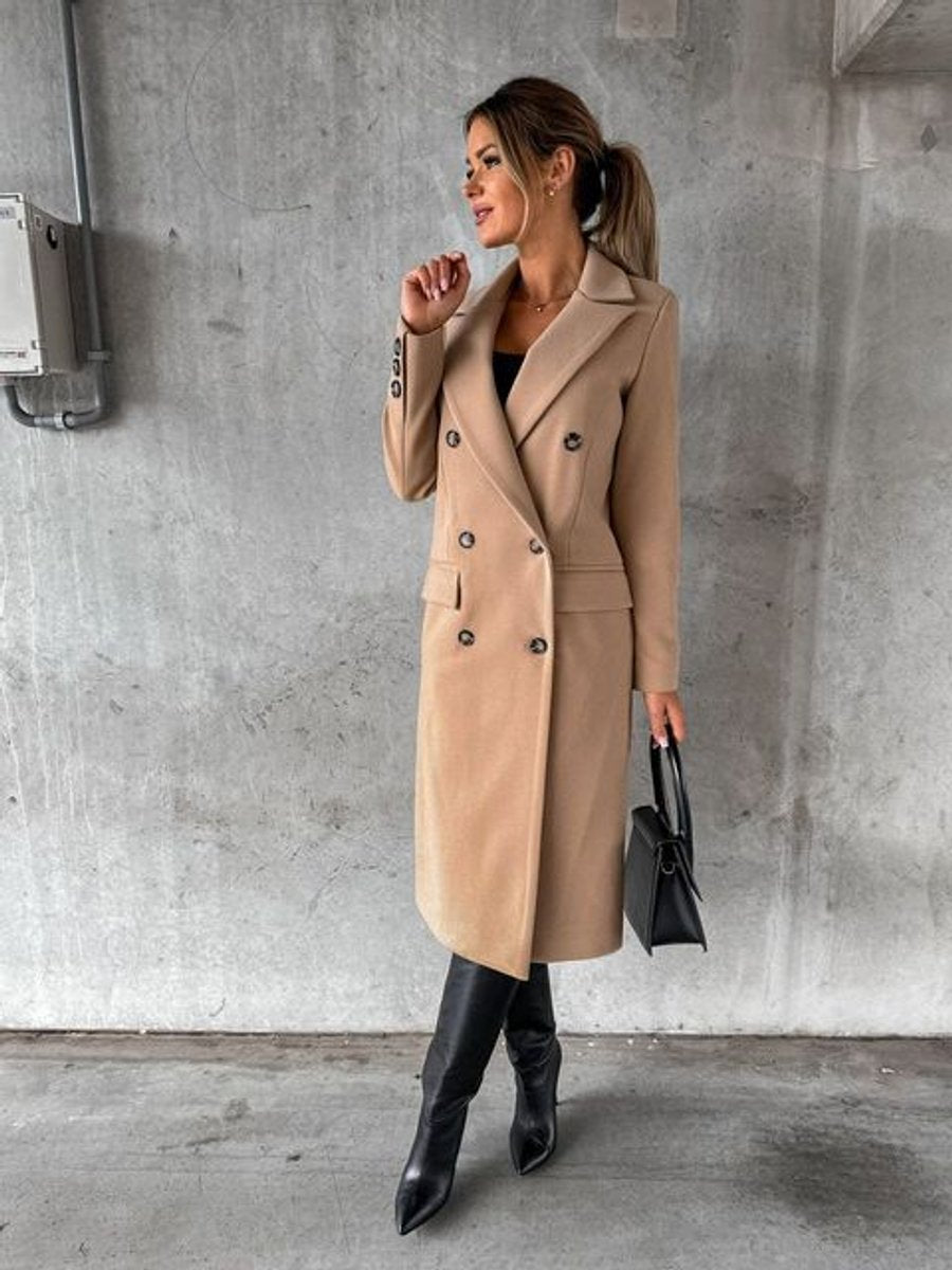 Women's Long Double-Breasted Overcoat