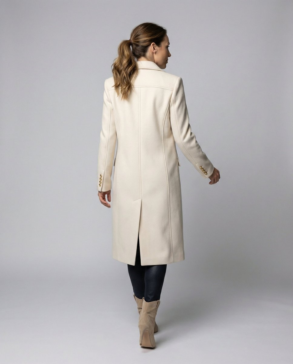 Women's Long Double-Breasted Overcoat