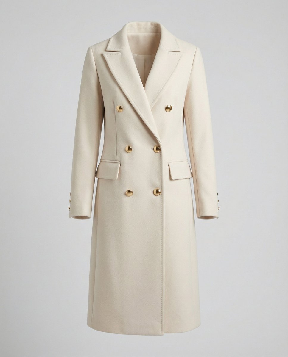 Women's Long Double-Breasted Overcoat