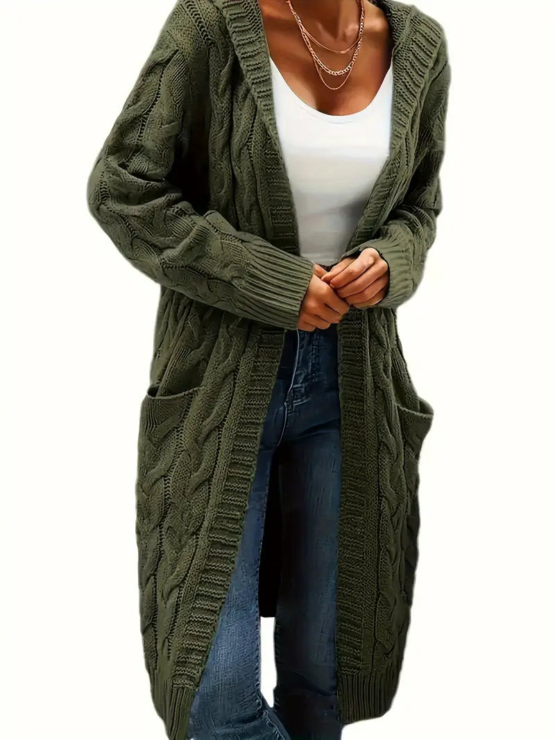 Women's Long Hooded Cardigan