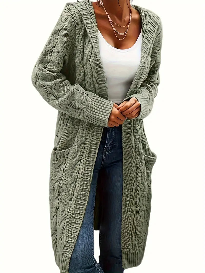 Women's Long Hooded Cardigan