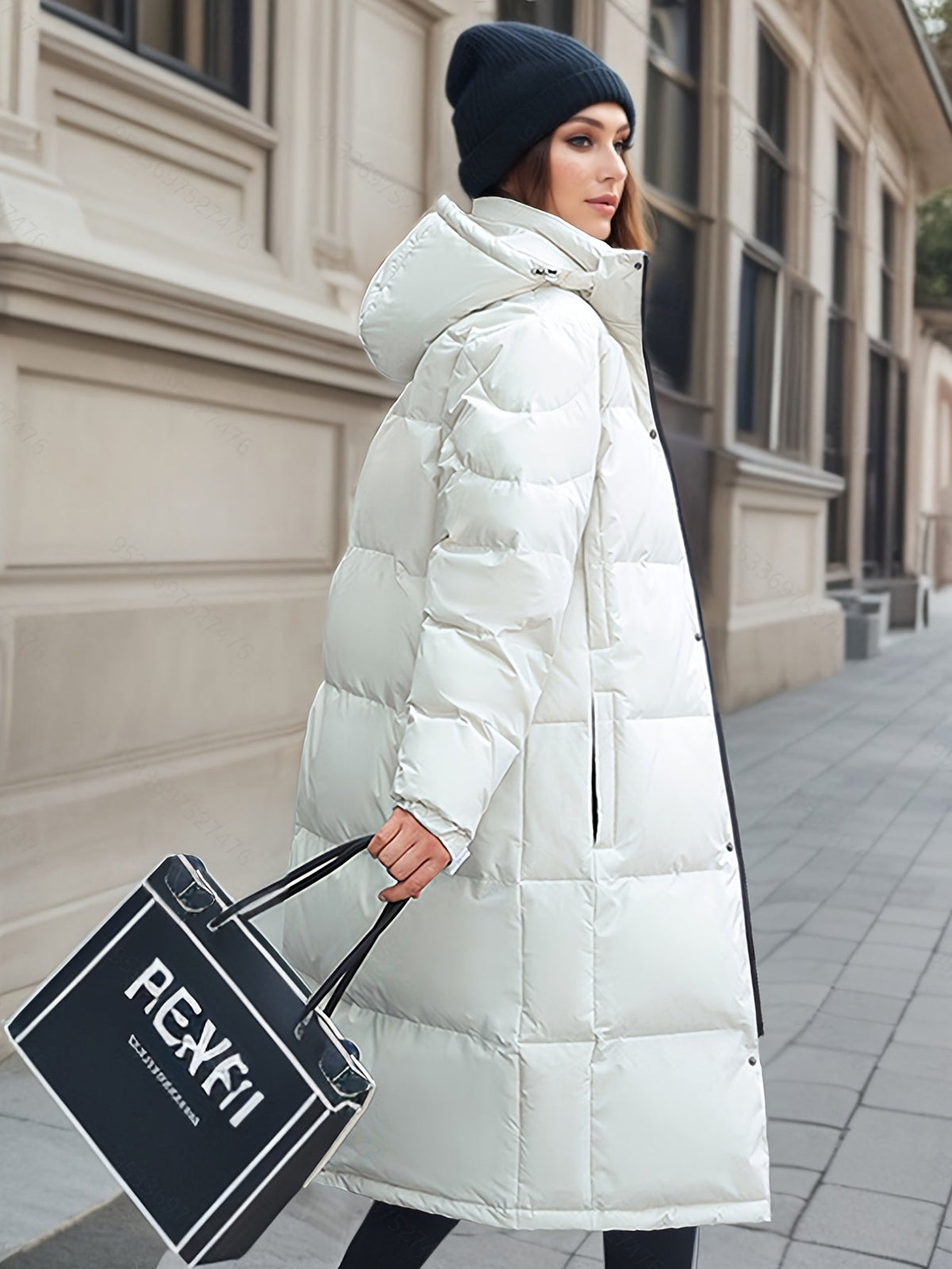 Women's Long Hooded Padded Coat for Autumn/Winter