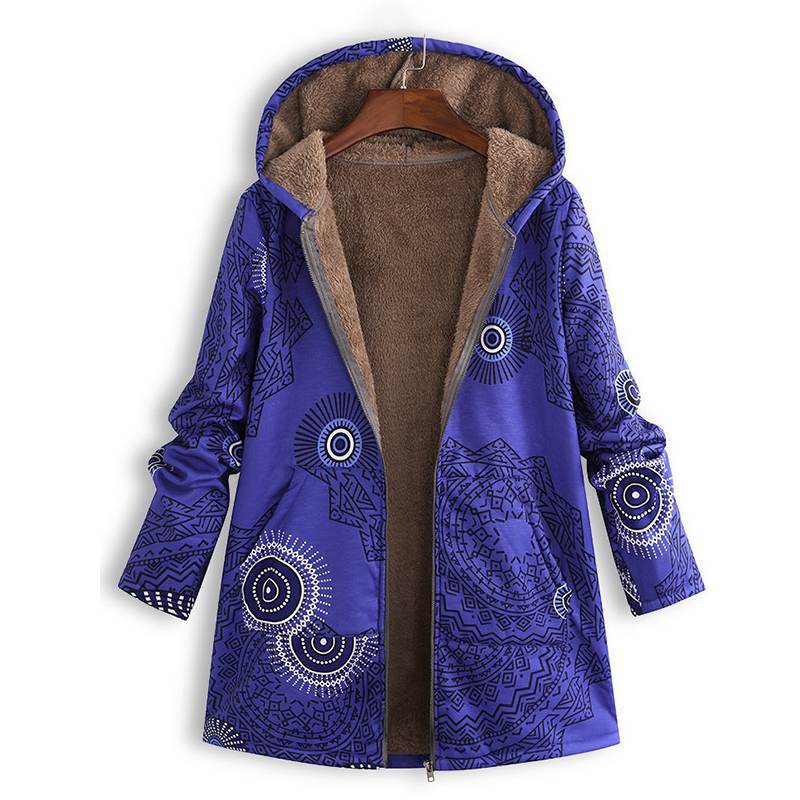 Women's Long Hooded Spring Jacket with Front Pockets