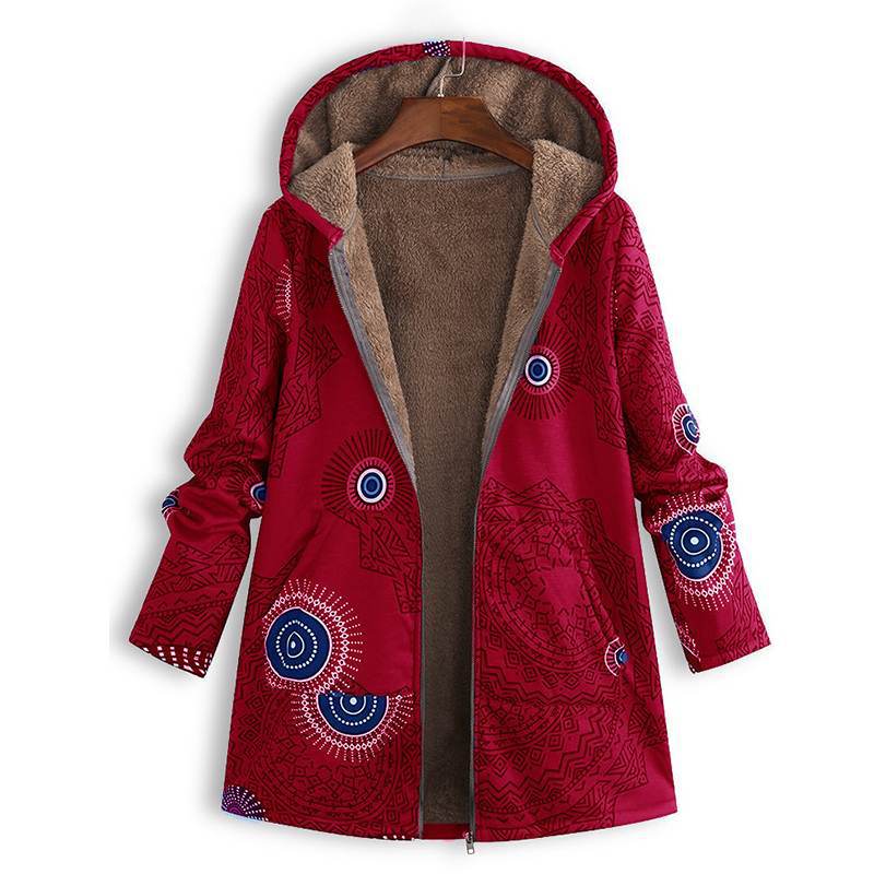 Women's Long Hooded Spring Jacket with Front Pockets