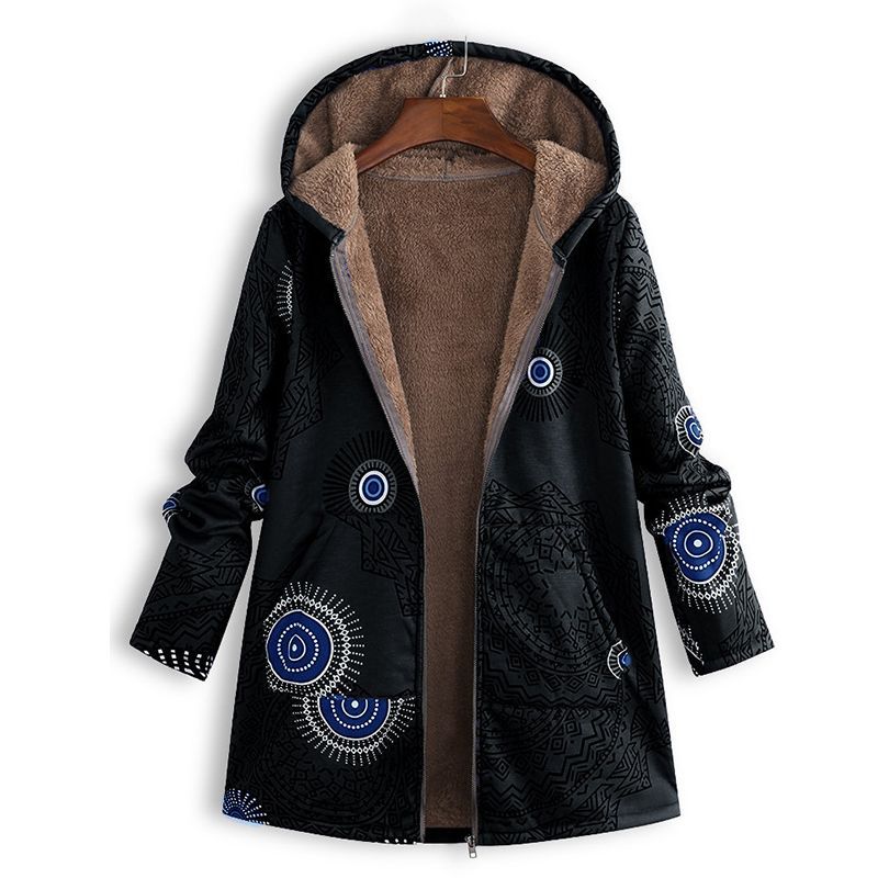 Women's Long Hooded Spring Jacket with Front Pockets