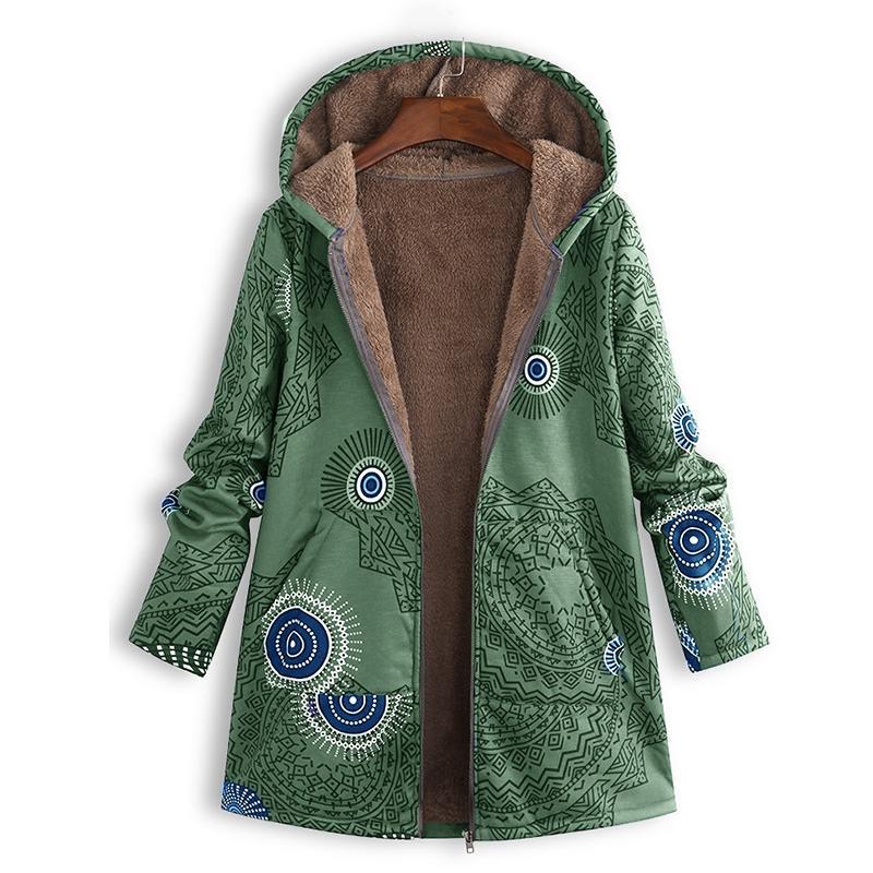 Women's Long Hooded Spring Jacket with Front Pockets