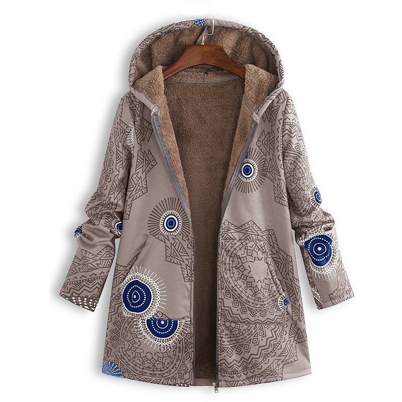 Women's Long Hooded Spring Jacket with Front Pockets