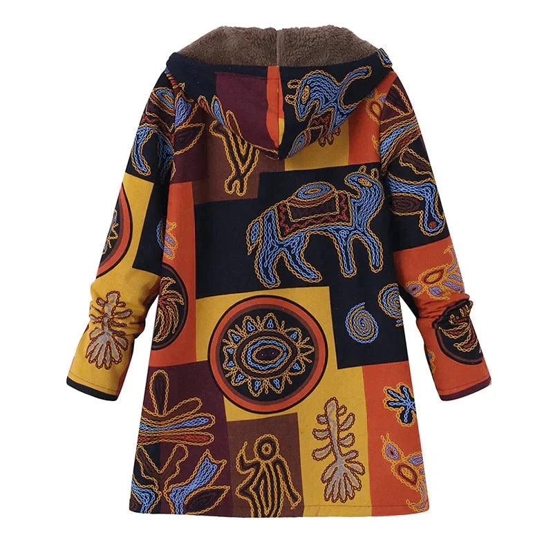 Women's Long Hooded Spring Jacket with Front Pockets