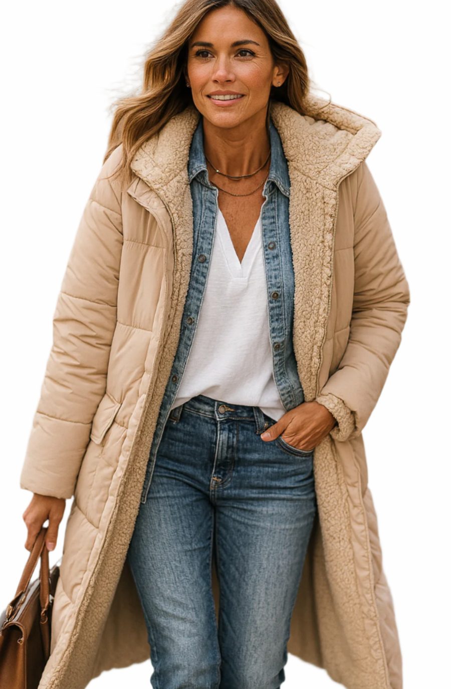 Women's Long Quilted Hooded Winter Coat