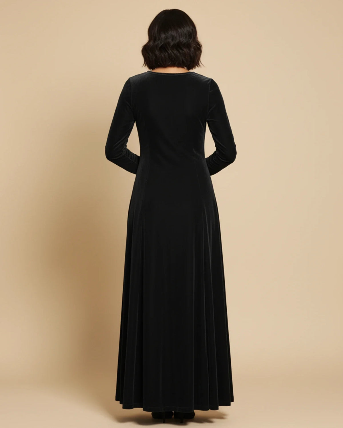 Women's Long-Sleeve A-Line Maxi Dress
