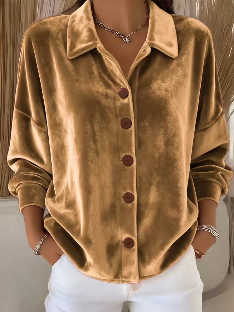Women's Long-Sleeve Button-Down Blouse