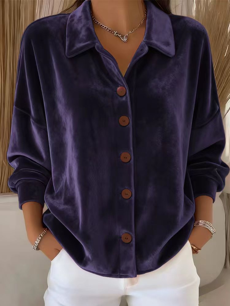 Women's Long-Sleeve Button-Down Blouse
