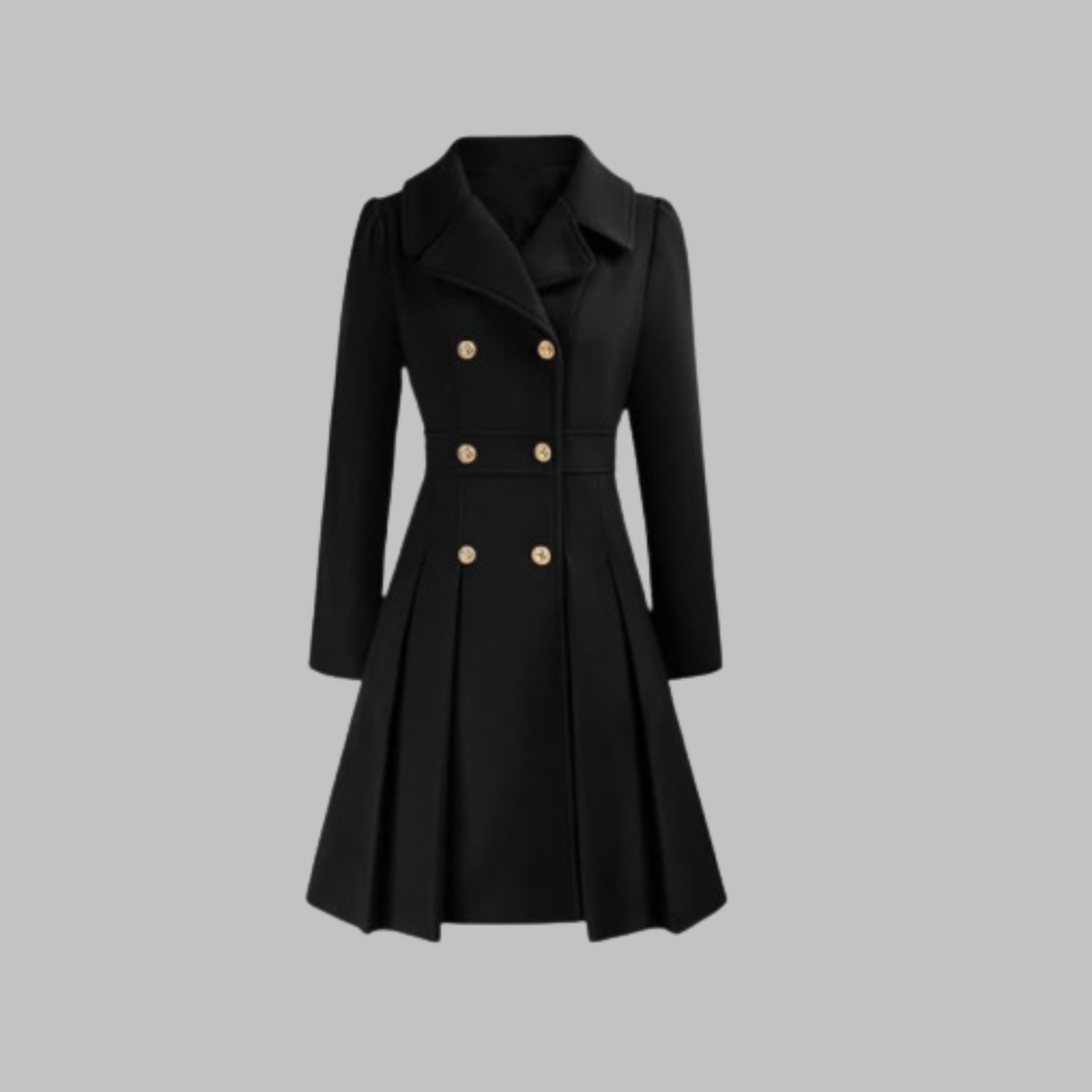 Women's Long-Sleeve Double-Breasted Coat