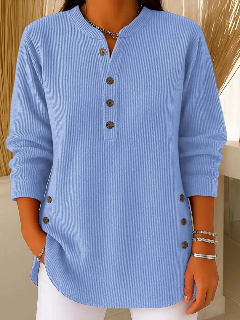 Women's Long-Sleeve Jumper with Button Detail