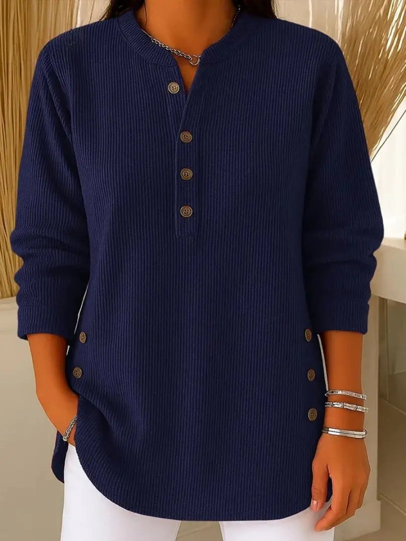 Women's Long-Sleeve Jumper with Button Detail
