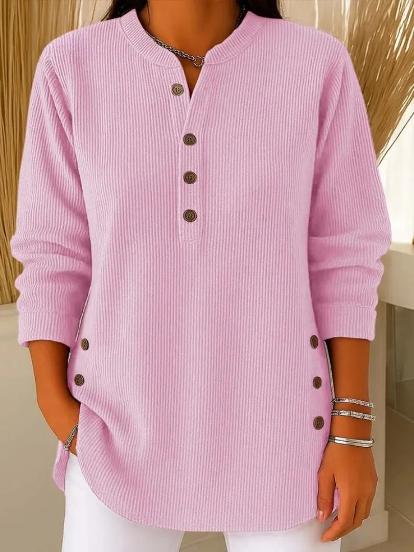 Women's Long-Sleeve Jumper with Button Detail