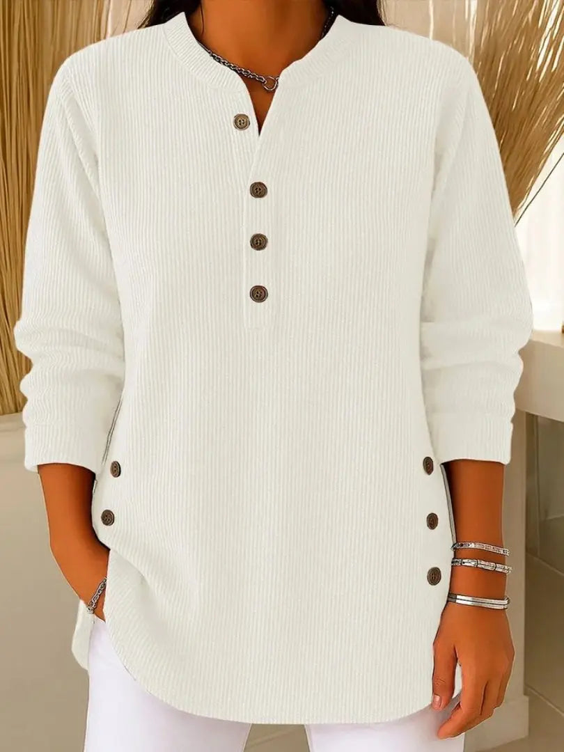 Women's Long-Sleeve Jumper with Button Detail