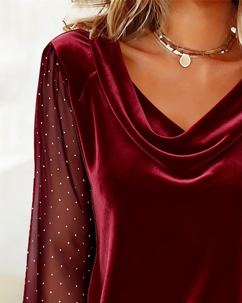 Women's Long Sleeve Sheer Blouse