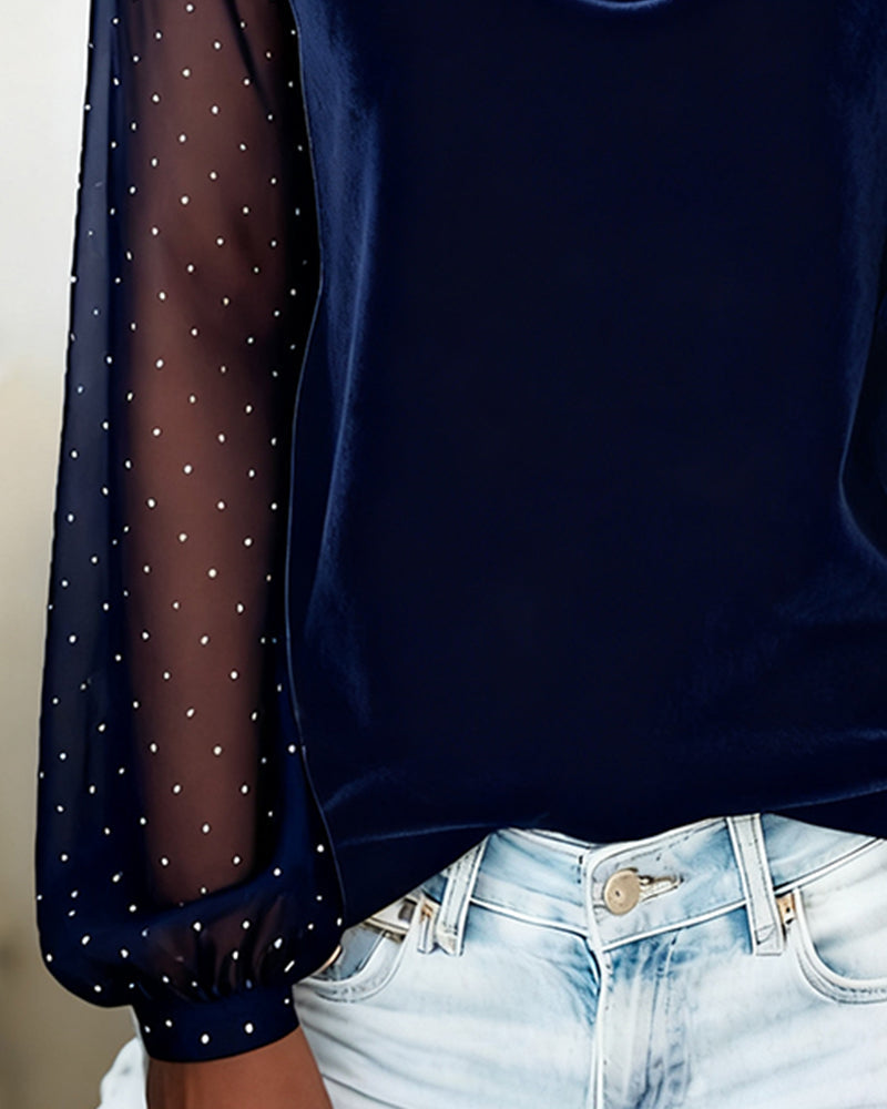 Women's Long Sleeve Sheer Blouse