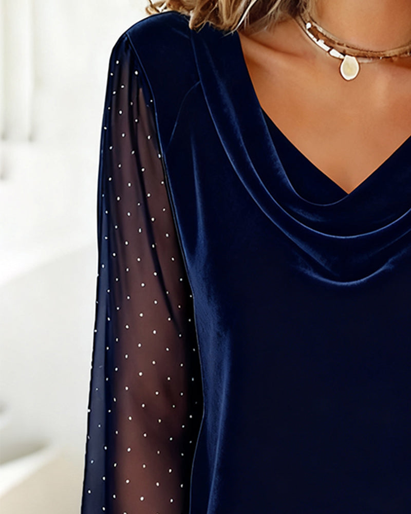Women's Long Sleeve Sheer Blouse